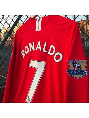 Legent Lady Manchester/united 2008 Moskova Şampiyonlar Ligi Finali Cristiano Ronaldo Forması (Red-Uzun Kol)