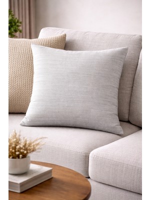 Gri Renk Çift Taraflı Yastık Kırlent Kılıfı SHKRL090