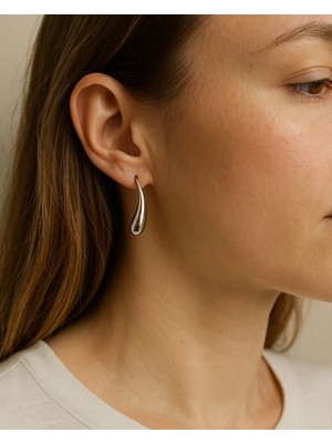 Taqi'm Jewelry Silver Çelik Damla Küpe