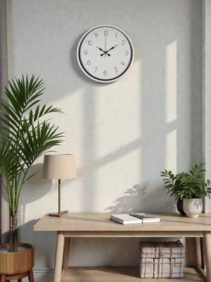 Epilons Mey Ithalat® 36 cm Beyaz Dekoratif Duvar Saati