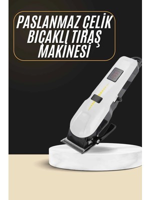 Epilons Mey Ithalat® 2025 Model Şarjlı Dijital Saç Sakal Tıraş Makinesi Islak Kuru Kullanıma