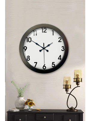 Epilons Mey Ithalat® 36 cm Siyah Metal Standart Duvar Saati