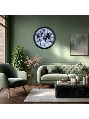 Epilons Mey Ithalat® Worldline Black 40 cm Metal Duvar Saati