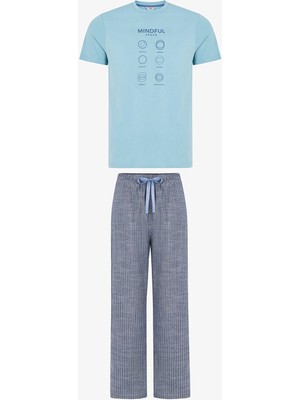 Penti Erkek Renkli Wellness Check Pijama Takımı