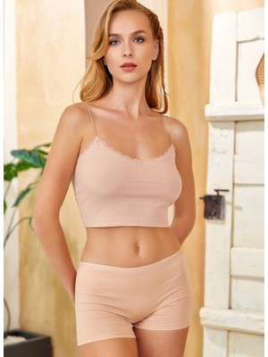 Gawzera Berrak 2'li Likralı  Pamuklu  Kadın  Boxer  Külot