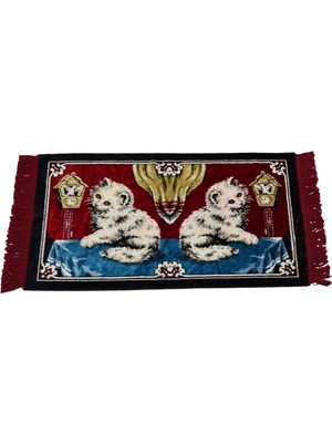 Zehra Abla Halı Yeni Benzersiz Doğa Tasvirli Kedi Temalı Duvar Halısı 6969