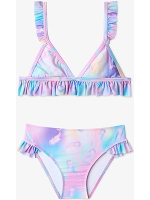 Penti Renkli Kız Çocuk Mermaid Üçgen Bikini Takımı