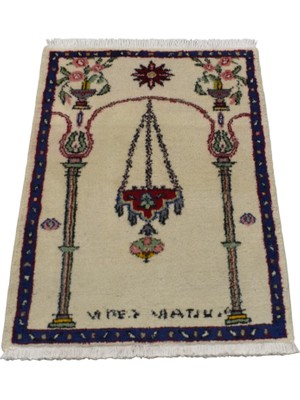 Zehra Abla Halı El Dokuma Mihraplı Seccade Namazlık Burdur Yün Halı 6965