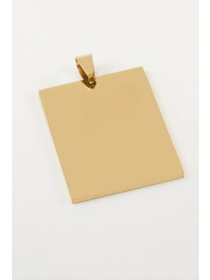 Ronanna Dikdörtgen Isim Yazılabilir Çelik Kolye Ucu 2,2*3,7 cm