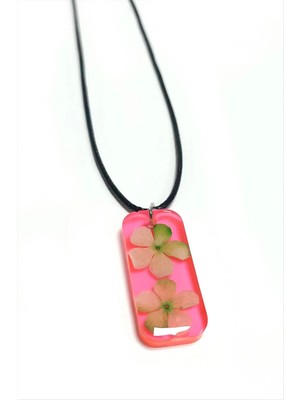 Ronanna Kartopu Çiçeği Dikdörtgen Epoksi Kolye