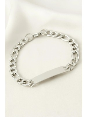 Ronanna Künye Çelik Bileklik (Isim Yazılabilir) 4 cm