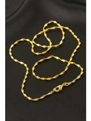 Ronanna Sarı Renkli Bugulu Zincir Kolye