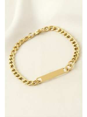 Ronanna Künye Çelik Bileklik (Isim Yazılabilir) 3 cm