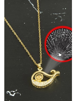 Ronanna Balık Lüks Çelik Kolye 100 Dilde Seni Seviyorum