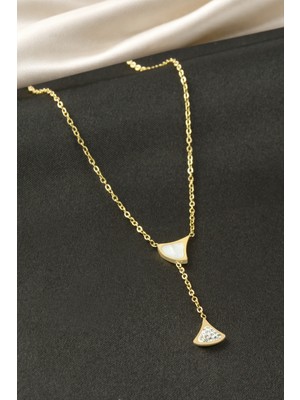 Ronanna Oval Sedef Çelik Kolye