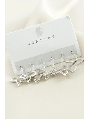 Ronanna 6 Adet Yıldız Metal Küpe