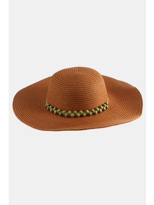 Ronanna Boncuk Örme Hasır Şapka