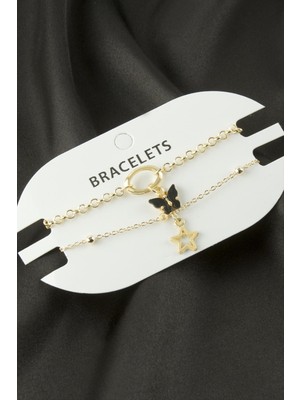 Ronanna 2 Adet Kelebek Yıldız Trend Zincir Bileklik