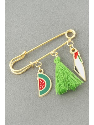 Ronanna Hilal Filistin Püsküllü Broş