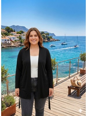 Vardis Kadın Kuşaklı Viskon Lastikli Spor Ceket Tesettür Hırka