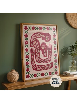 Persona Istanbul "the Crimson Oracle" - Sürrealist Folk-Art Poster (Çerçevesiz)