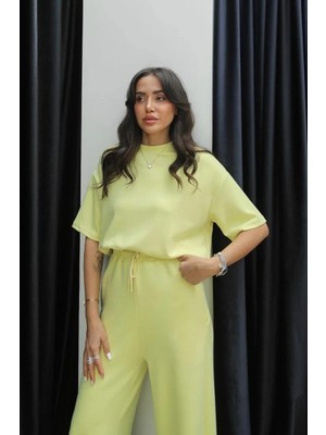 Zengezur Mall Hnrlishp Tshirt Alt Üst Modal Takım Sarı (Beden: Xl)