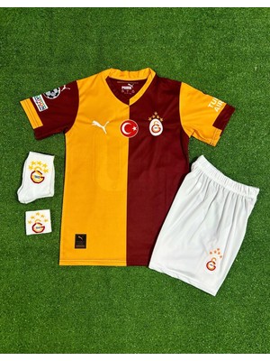 Legent Lady G,á,l,atā.sã,r,ãy 2025/26 Yeni Sezon Iç Saha Parçalı L,e,r'o'y Sa.n'è Çocuk Forması 4'lü Set