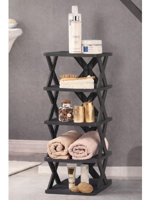 Özgen Mg Concept 5 Katlı Çok Amaçlı Plastik Raf Organizer – Banyo Mutfak Salon Rafı – Ayakkabılık Düzenleyici 66 cm