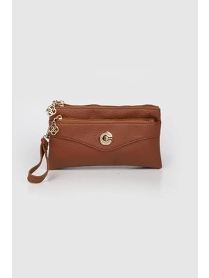 Elya Aksesuar Kadın Zuke Soft Deri 4 Bölmeli Portföy Askılı