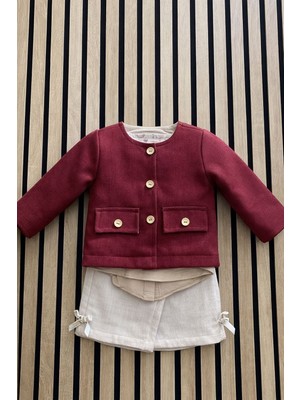 NerKids Kız Bebek 3'lü Ceketli Takım