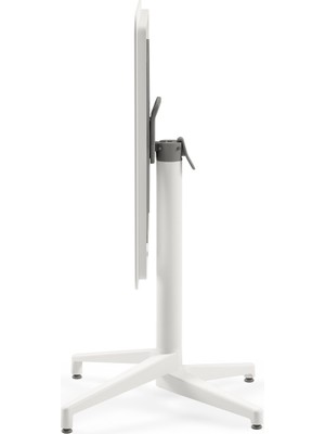 Tilia Moon Katlanır Masa 70X70 cm Süt Beyaz - Bahçe, Balkon, Kafe, Restoran Için, Iç ve Dış Mekan