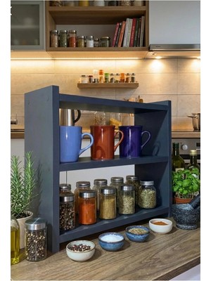 Yasem Home Mutfak Baharatlık Rafı Kahve Fincan Rafı Dekoratif Çok Amaçlı Raf