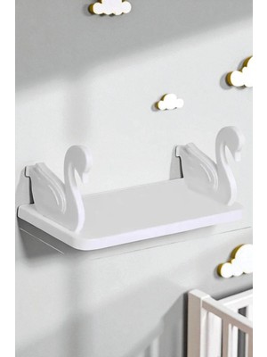 Katilus Mutfak Banyo Oda Masa Rafı Pratik Organizer Kuğu Tasarımlı Kendinden Yapışkanlı Raf