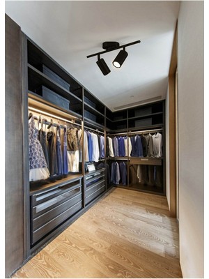 Allians Modern Siyah Spot LED Avize, Gün Işığı Etkili, Cafe ve Mutfak Için 2'li