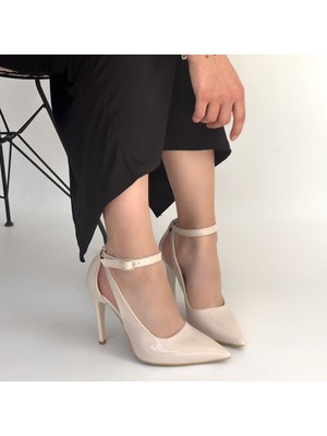 SEPET365 Wenni Bej Rugan Stiletto Ayakkabı