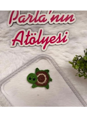 Parla'nın Atölyesi 0-3 Yaş Az Saçlı ve Saçsız Bebek Tokası Handmade El Örgüsü Kaplumbağa