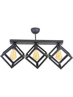 Allians Modern Geometrik Metal Plafonyer, Rustik Retro Tarz Aydınlatma