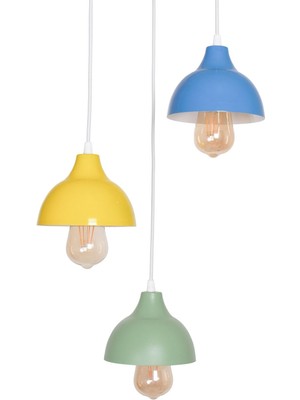 Allians Modern Renkli Çocuk Odası, Salon ve Mutfak Sarkıt Avize Seti