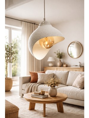 Allians Modern Bohem Beton Görünüm Sarkıt Avize, E27, Ampüllü, Şık Tasarım