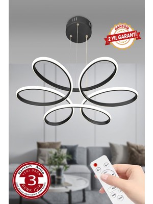 Allians 3 Renk Kumandalı Büyük Salon ve Oda Papatya LED Avizesi