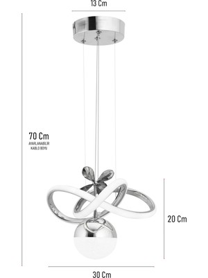 Allians Modern 3 Renk Sarkıt Avize, Ledli, Salon, Mutfak, Oda ve Hol Için