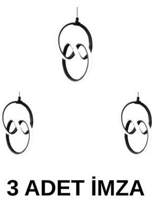 Allians Şık Siyah 3'lü Avize Seti, Modern ve Zarif Aydınlatma Seçeneği