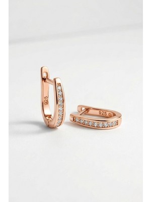 BymissMücevherat 925 Ayar Gümüş Zirkon Taşlı J Çocuk Küpesi Zarif ve Şık Tasarım