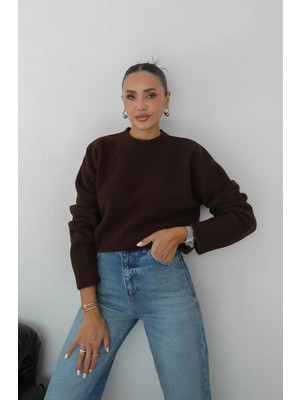 Havoş Kahverengi Zane Yumuşak Dokulu Kazak