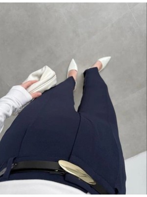 Kadın Yüksek Bel Kemer Dahil Hacuc Pantolon