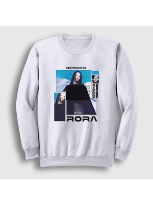Presmono Unisex Beyaz Poster Rora Babymonster Baby Monster Sweatshirt
