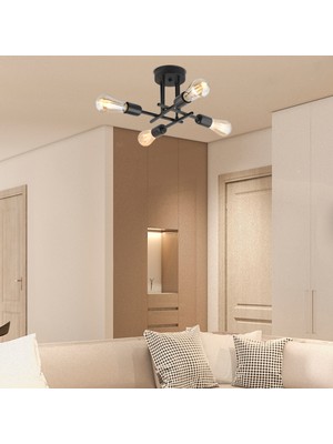 Allians Modern 4'lü Plafonyer, Genç ve Yatak Odası Için Şık Avize Seti