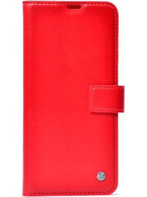 HTstore Honor Magic 8 Lite 5g Kılıf Zore Kar Deluxe Kapaklı Kılıf-Kırmızı