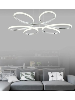 Allians Modern LED Krom Spor Avize, Beyaz Işık, Salon, Mutfak ve Yatak Odası Için