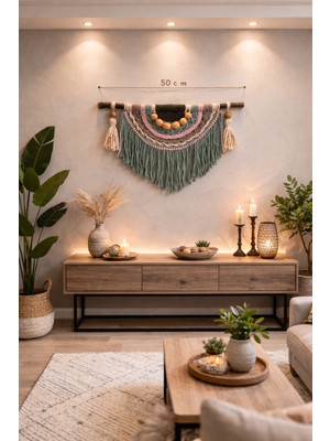 Pitipiti Makrome Tasarım Duvar Dekoru 50X50 cm